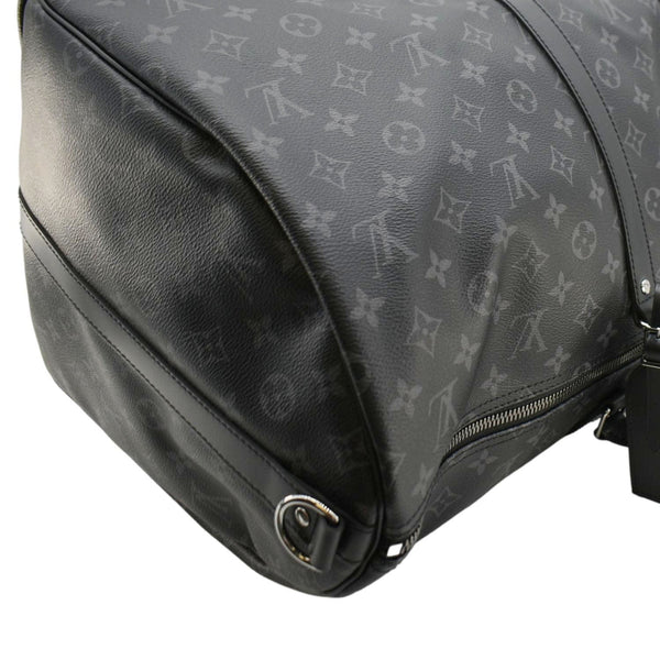 LOUIS VUITTON Keepall 55 Bandouliere Monogram Eclipse Travel Bag Black