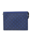 LOUIS VUITTON Voyage MM Taigarama Pochette Bag Blue