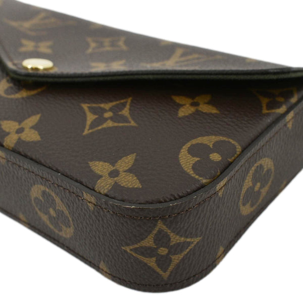 LOUIS VUITTON Felicie Strap & Go Pochette Monogram Canvas Crossbody Bag Khaki Green