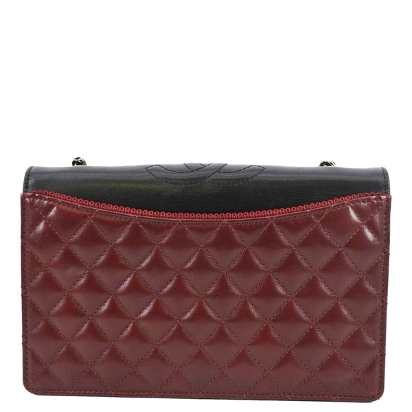CHANEL Grosgrain Ballerine Flap Leather Crossbody Bag with back view
