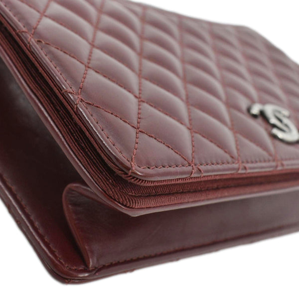 CHANEL Grosgrain Ballerine Flap Leather Crossbody Bag with lower side left corner