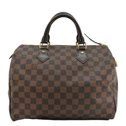 LOUIS VUITTON Speedy 30 Damier Ebene Satchel Bag Brown
