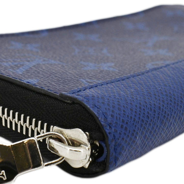 LOUIS VUITTON Zippy Vertical Taigarama Long Wallet Cobalt Blue