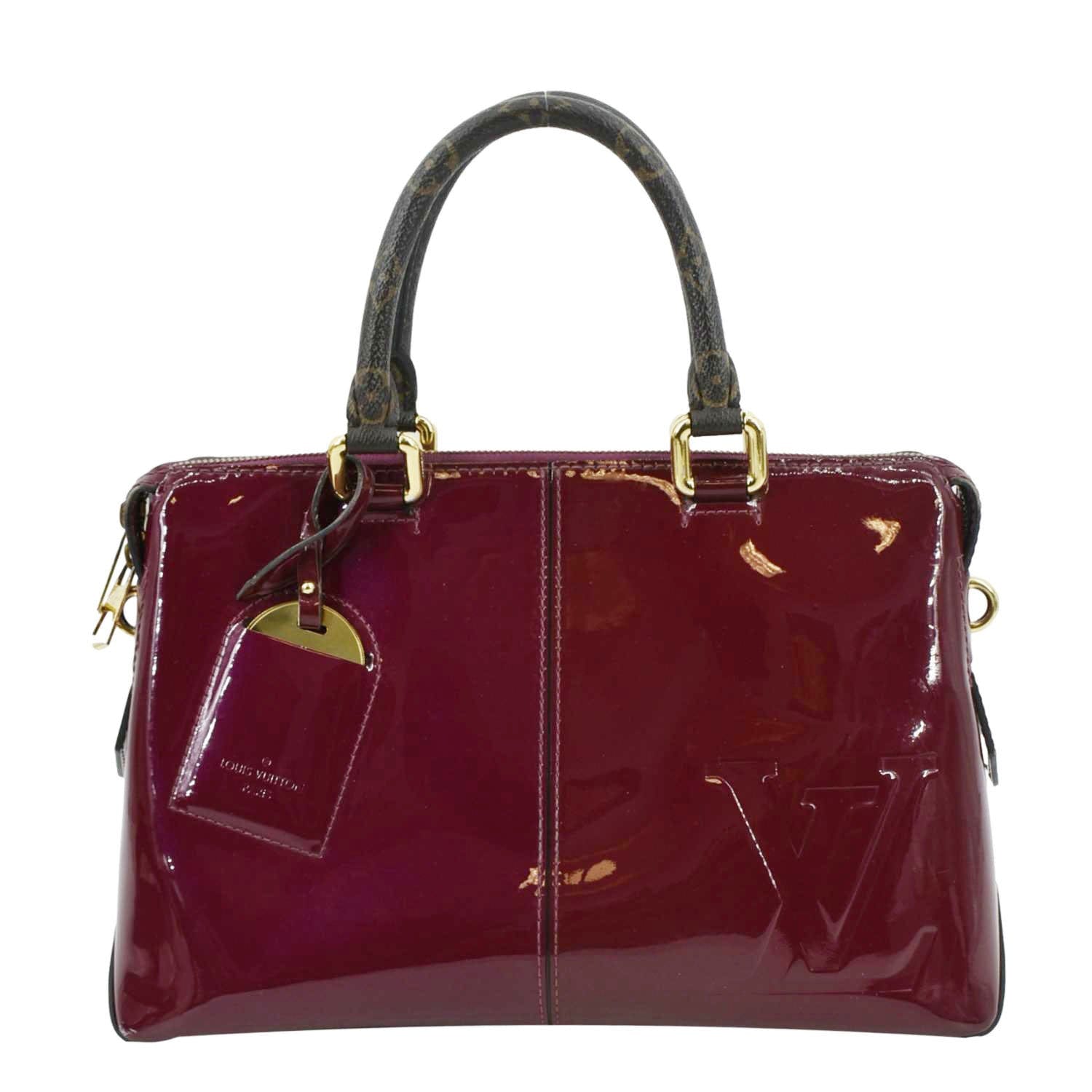 burgundy patent leather backpack Madeleine - Shoulder Bag The bag is made from genuine leather with a protective coating Women's Burgundy Patent Simple Structured