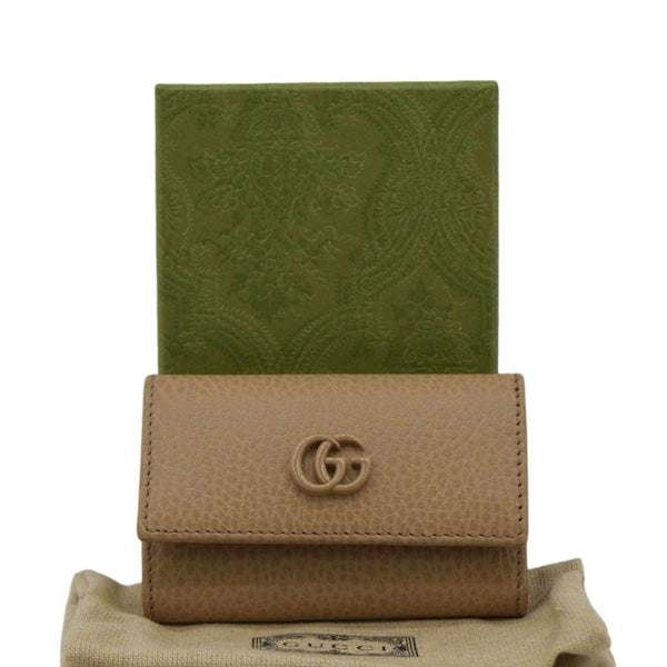 GUCCI Marmont Leather Key Case Light Brown 456118
