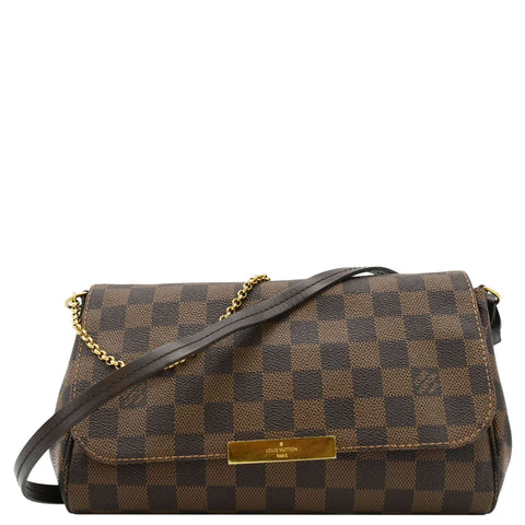 LOUIS VUITTON Favorite MM Damier Ebene Crossbody Bag Brown
