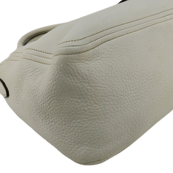 PRADA Vitello Phenix Leather Shoulder Bag White