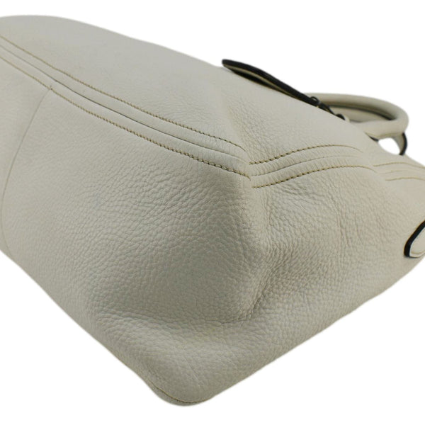 PRADA Vitello Phenix Leather Shoulder Bag White