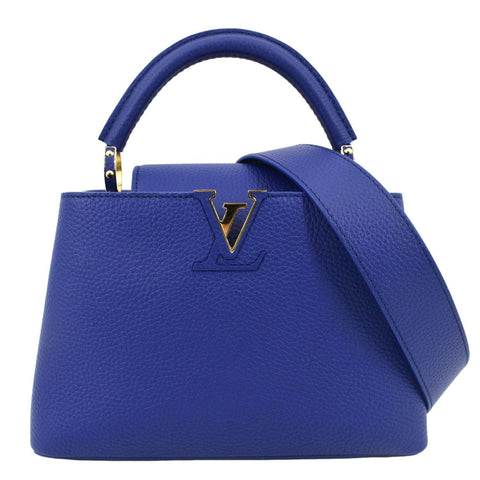 LOUIS VUITTON Capucines Taurillon Leather Shoulder Bag Blue