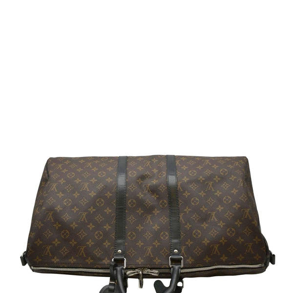 LOUIS VUITTON Keepall 55 Bandouliere Monogram Canvas Travel Bag Brown