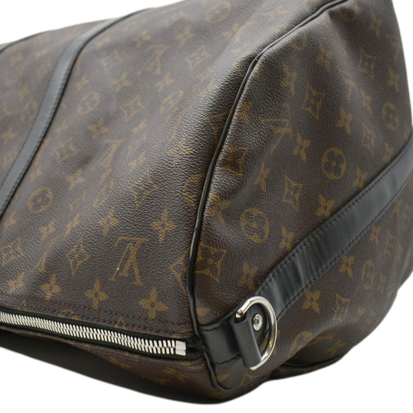 LOUIS VUITTON Keepall 55 Bandouliere Monogram Canvas Travel Bag Brown