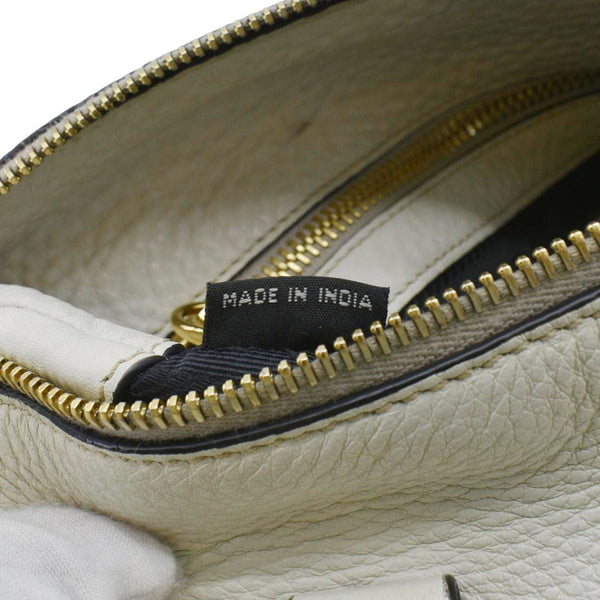 PRADA Vitello Phenix Leather Shoulder Bag White