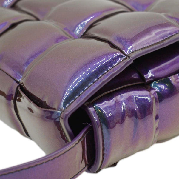 BOTTEGA VENETA Cassette Padded Crossbody Bag Holographic Purple