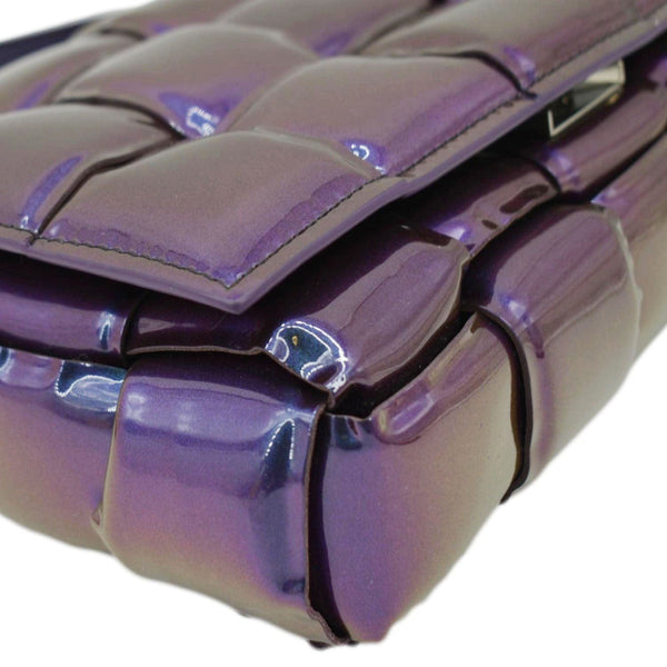 BOTTEGA VENETA Cassette Padded Crossbody Bag Holographic Purple