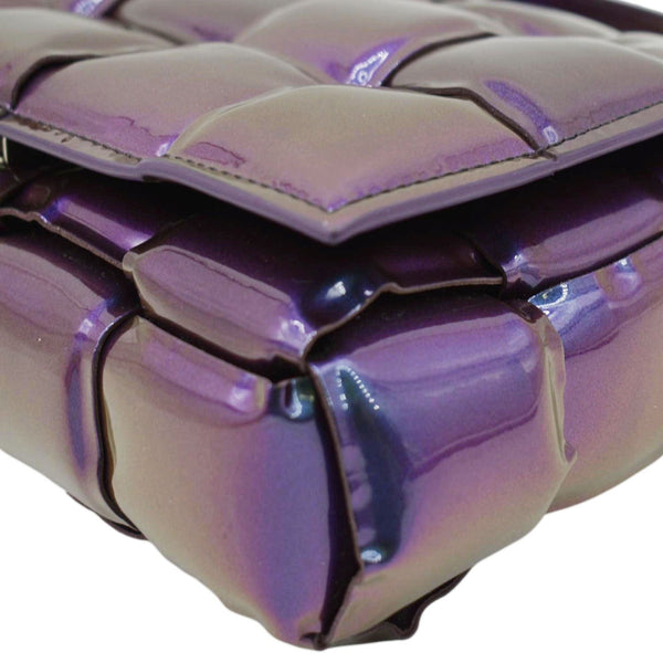 BOTTEGA VENETA Cassette Padded Crossbody Bag Holographic Purple