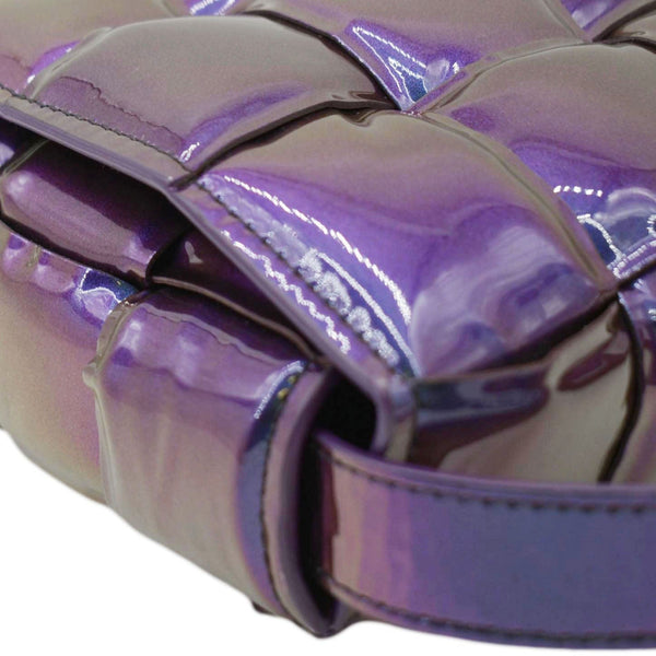 BOTTEGA VENETA Cassette Padded Crossbody Bag Holographic Purple
