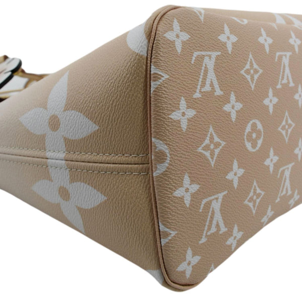 LOUIS VUITTON Neverfull MM Brume Tote Monogram Giant Bag with lower right side view