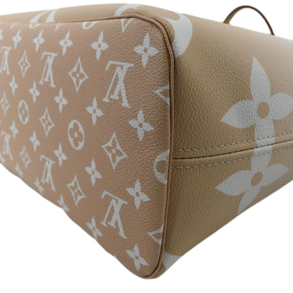 LOUIS VUITTON Neverfull MM Brume Tote Monogram Giant Bag with lower left side view