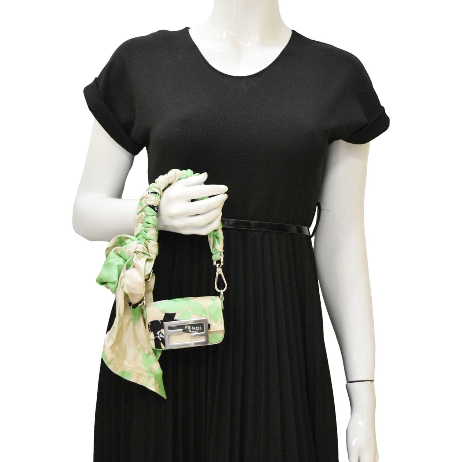 FENDI Nano Baguette Leather Handle Bag Green FENDI Nano Baguette Leather Handle Bag Green