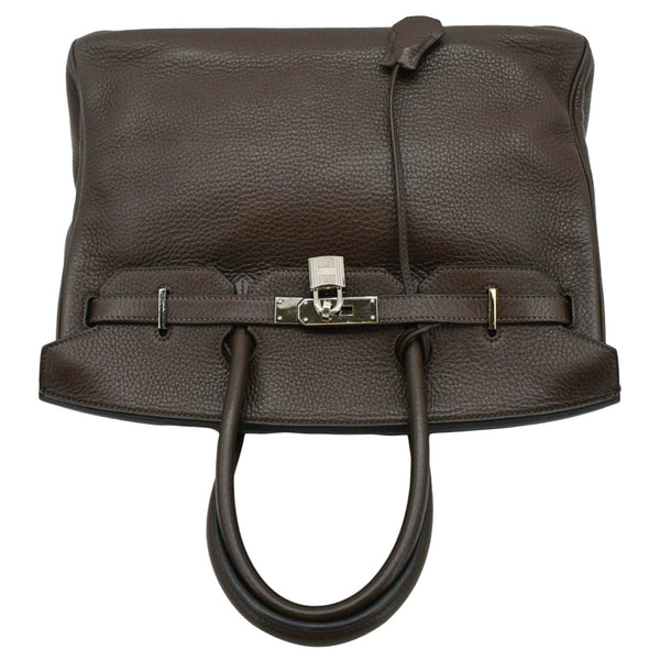 HERMES Birkin 35 Square Togo Leather Tote Bag Brown top look