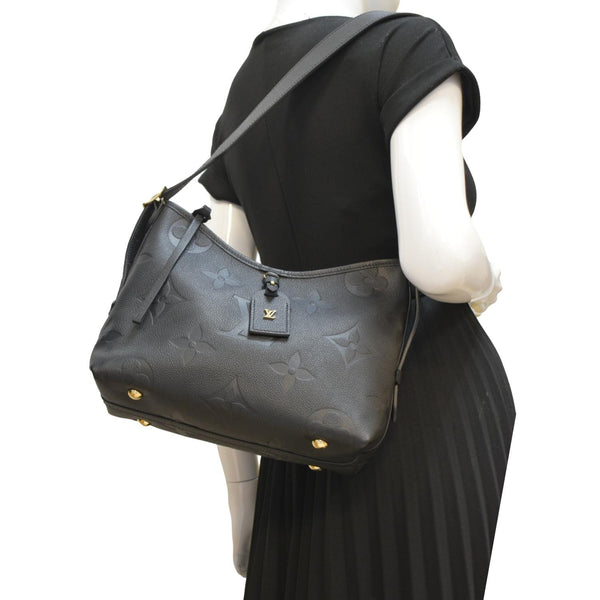 LOUIS VUITTON Carryall PM  Monogram Empreinte Leather Shoulder Bag Black