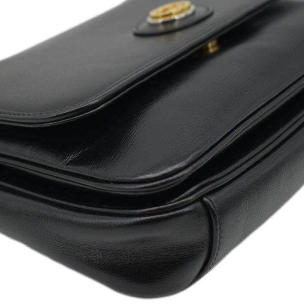 GUCCI Linea Marina Small Chain Leather Shoulder Bag Black 576421