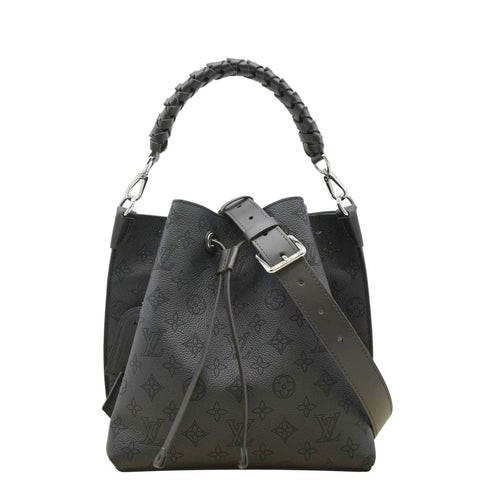 LOUIS VUITTON Muria Mahina Perforated Leather Shoulder Bag Black