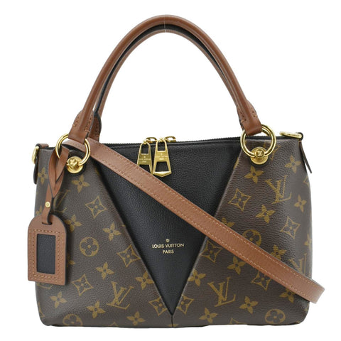 LOUIS VUITTON V BB Monogram Canvas Tote Shoulder Bag Black