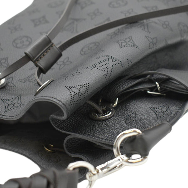 LOUIS VUITTON Muria Mahina Perforated Leather Shoulder Bag Black
