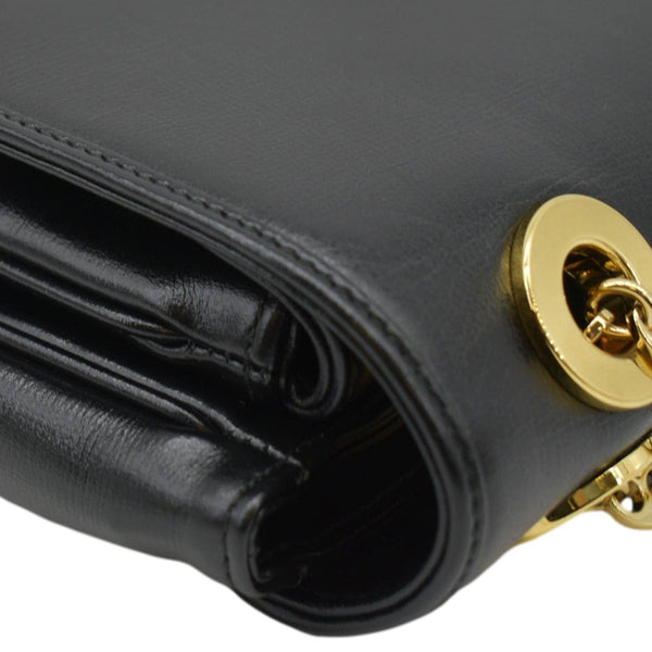 GUCCI Linea Marina Small Chain Leather Shoulder Bag Black 576421