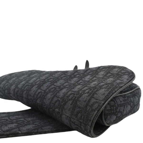 CHRISTIAN DIOR Saddle Oblique Jacquard Crossbody Bag Black