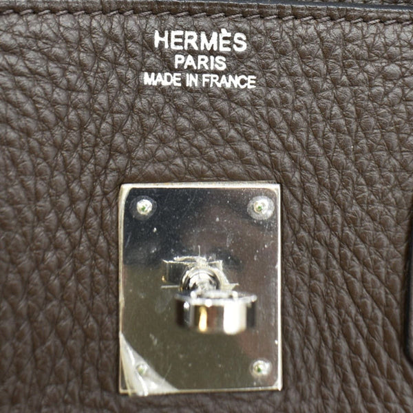 HERMES Birkin 35 Square Togo Leather Tote Bag Brown