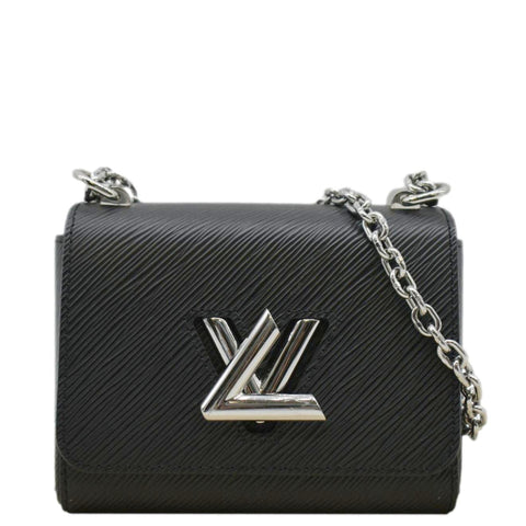 LOUIS VUITTON Mini LV Twist Epi Leather Shoulder Bag Black