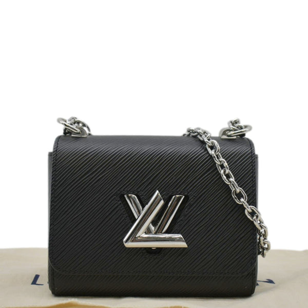 LOUIS VUITTON Mini LV Twist Epi Leather Shoulder Bag Black