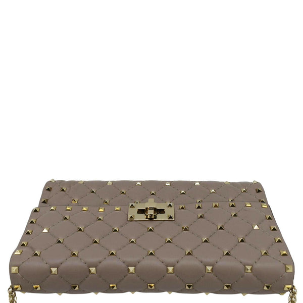 VALENTINO Rockstud Spike Quilted Leather Chain Crossbody top look