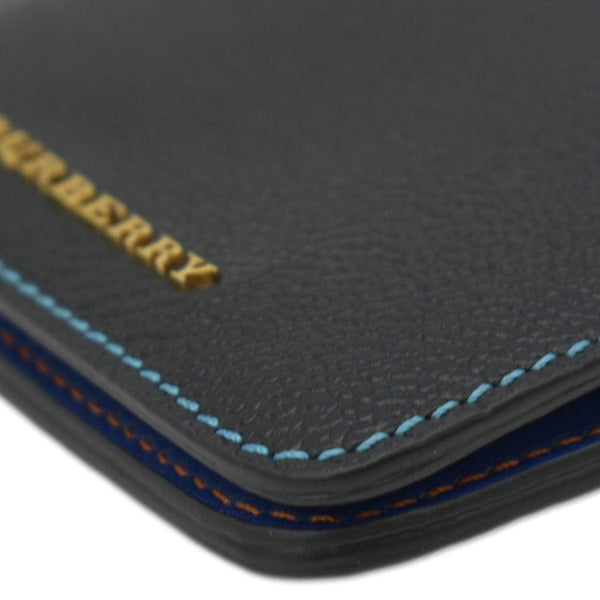 BURBERRY Camberwell Check Leather Card holder Black