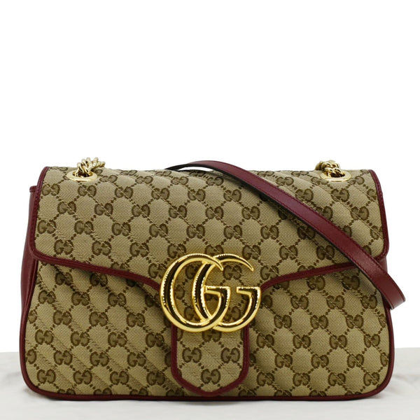 GUCCI GG Marmont Medium Canvas Crossbody Bag Beige 443496