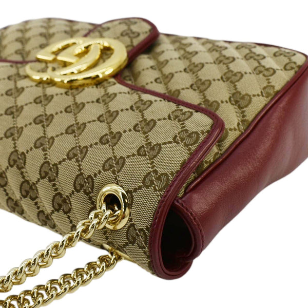 GUCCI GG Marmont Medium Canvas Crossbody Bag Beige 443496