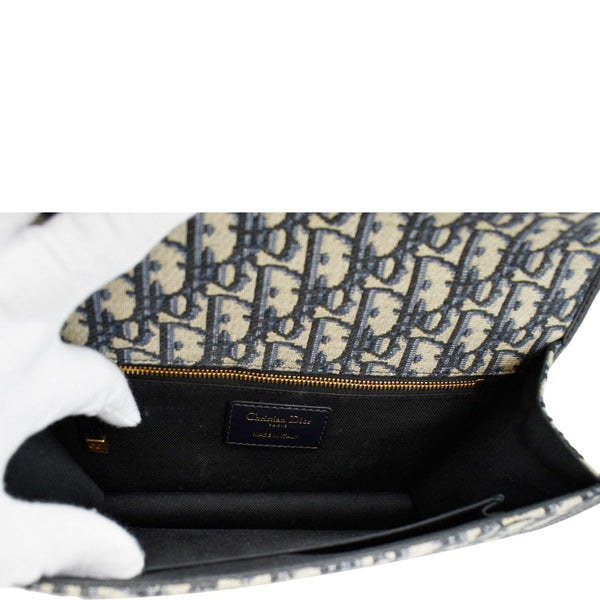 CHRISTIAN DIOR 30 Montaigne Oblique Jacquard Crossbody Clutch Bag Blue