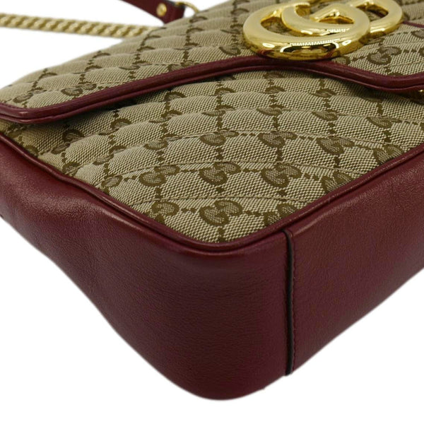 GUCCI GG Marmont Medium Canvas Crossbody Bag Beige 443496