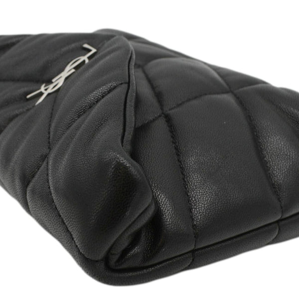 YVES SAINT LAURENT Loulou Small Puffer Leather Pouch Black