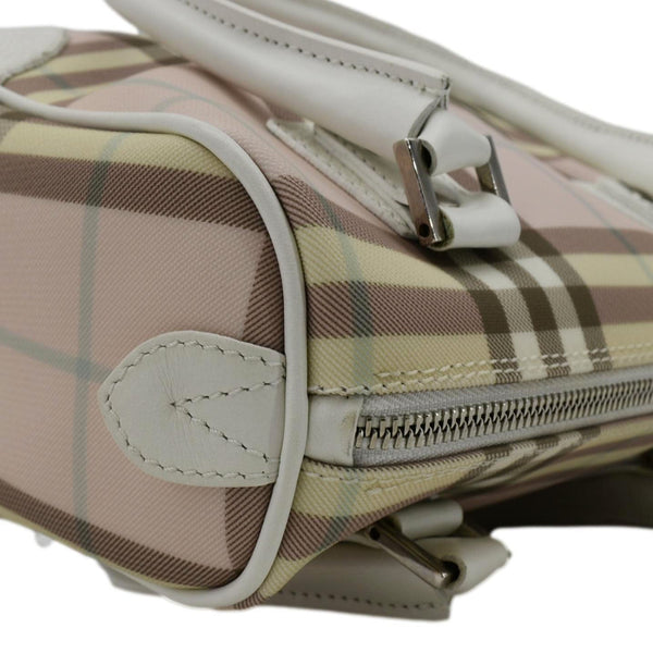 BURBERRY Classic Vintage Check Canvas Tote Bag Light Pink