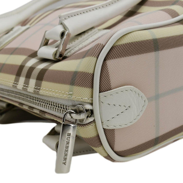 BURBERRY Classic Vintage Check Canvas Tote Bag Light Pink