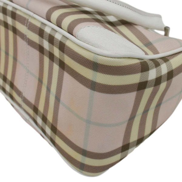 BURBERRY Classic Vintage Check Canvas Tote Bag Light Pink
