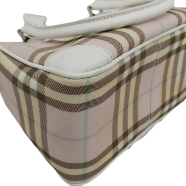 BURBERRY Classic Vintage Check Canvas Tote Bag Light Pink