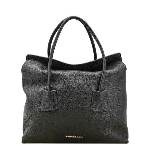 BURBERRY Baynard Medium Grainy Calfskin Leather Tote Bag Black