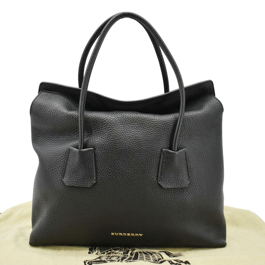 Baynard 3 BURBERRY Baynard Medium Grainy Calfskin Leather Black Tote Bag