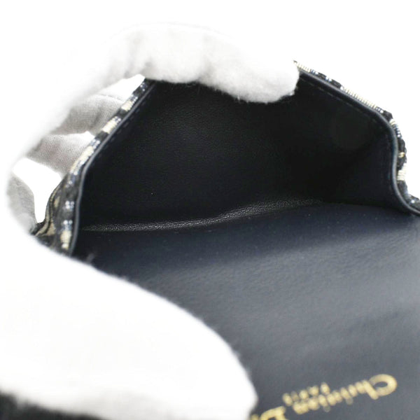 CHRISTIAN DIOR Nano Saddle Oblique Chain Wallet Navy Blue