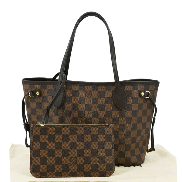 LOUIS VUITTON Neverfull PM Damier Ebene Tote Shoulder Bag Brown
