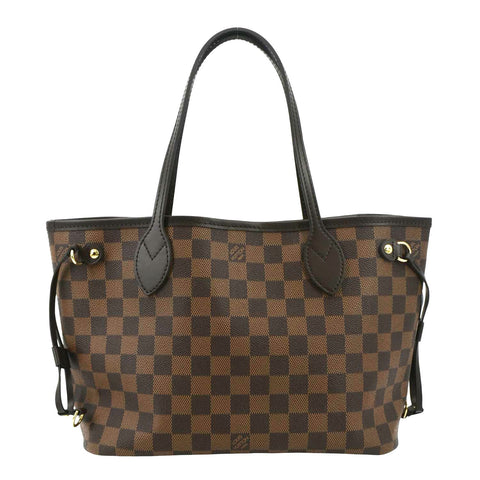 LOUIS VUITTON Neverfull PM Damier Ebene Tote Shoulder Bag Brown